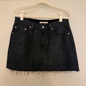 ICON Black Frayed Hem Mini Skirt